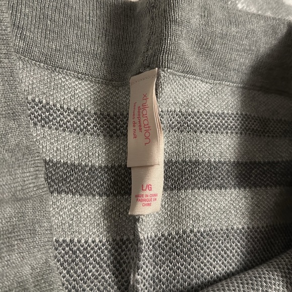 Grey White Fair Isle Print Winter Leggings Size L Xhiliration - Picture 6 of 8